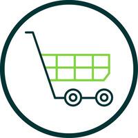 Shopping Cart Line Circle Icon vector