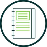 Notebook Line Circle Icon vector