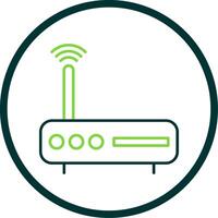 Modem Line Circle Icon vector