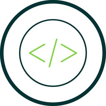 Coding Line Circle Icon vector