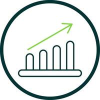 Graph Bar Line Circle Icon vector