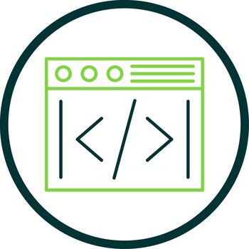 Coding Line Circle Icon vector