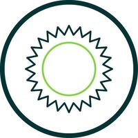 Sun Line Circle Icon vector