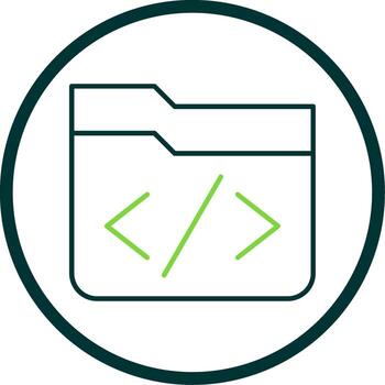 Coding Line Circle Icon vector