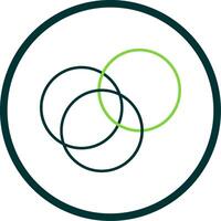 Intersection Line Circle Icon vector