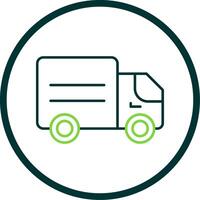 Delivery Truck Line Circle Icon vector