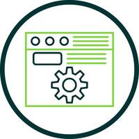 Information Management Line Circle Icon vector