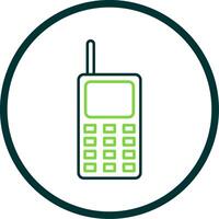 Walkie Talkie Line Circle Icon vector