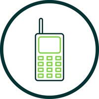 Walkie Talkie Line Circle Icon vector