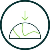Gravity Line Circle Icon vector
