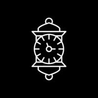 icono de línea de reloj invertida vector