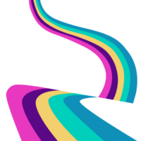 Groovy Style. Rainbow Wave Stripes Background. png