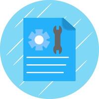 Technical Support Flat Blue Circle Icon vector