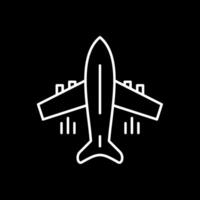 Flying Airplane Line Inverted Icon vector
