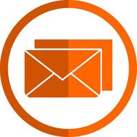 Email Glyph Orange Circle Icon vector