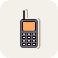 Walkie Talkie Line Filled White Shadow Icon vector