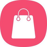 compras bolso glifo curva icono vector