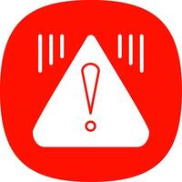 Warning Glyph Curve Icon vector