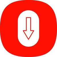 Scroll Down Glyph Curve Icon vector