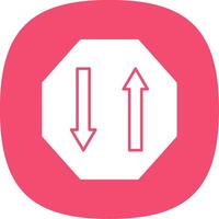 Two Way Glyph Curve Icon vector