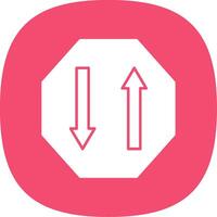 Two Way Glyph Curve Icon vector