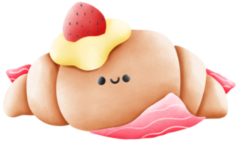 sorridente brioche cartone animato png