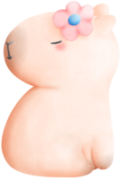 femmina capibara con fiori png