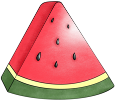 Watermelon cut into triangular pieces. png