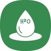 H2O glifo curva icono vector