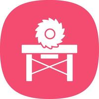 Circular Saw Glyph Curve Icon vector