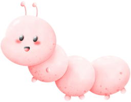 Colorful pink worm png