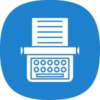 Typewriter Glyph Curve Icon vector