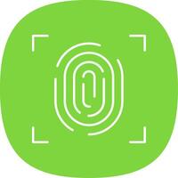 Fingerprint Glyph Curve Icon vector