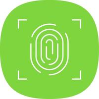 Fingerprint Glyph Curve Icon vector