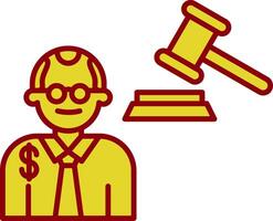 Judge Giving Order Glyph Curve Icon vector