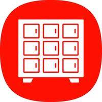 Locker Glyph Curve Icon vector