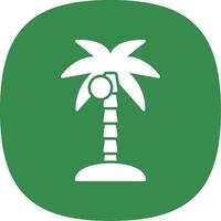 Coconut Tree Glyph Curve Icon vector