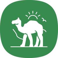 Camel Glyph Curve Icon vector