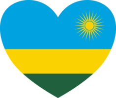 Ruanda bandera corazón forma png