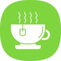 Hot Tea Glyph Curve Icon vector