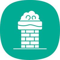 Chimney Top Glyph Curve Icon vector