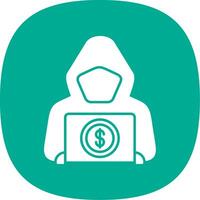 Money Laundering Glyph Curve Icon vector