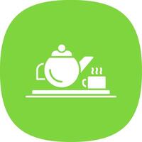 Teapot Glyph Curve Icon vector