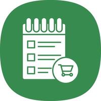 Shopping List Glyph Curve Icon vector