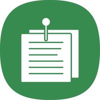 Pinned Glyph Curve Icon vector