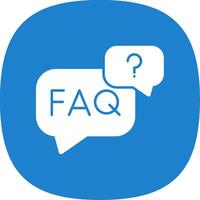 Faq Glyph Curve Icon vector