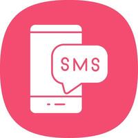 SMS glifo curva icono vector