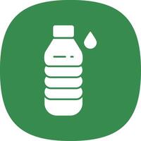 agua botella glifo curva icono vector