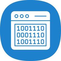 Binary Code Glyph Curve Icon vector