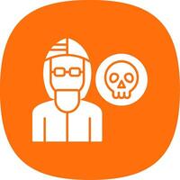 Robber Glyph Curve Icon vector